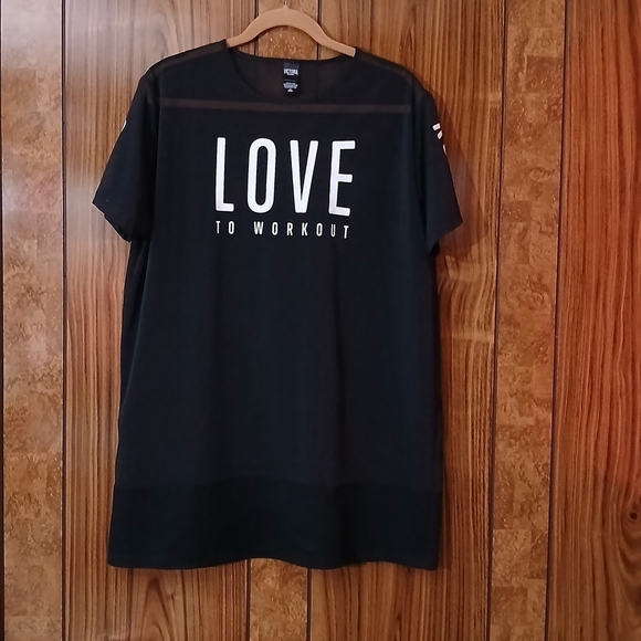 Victoria's Secret Tops - Victoria's Secret Sport Mesh 'Love To Workout' Tee Size L
